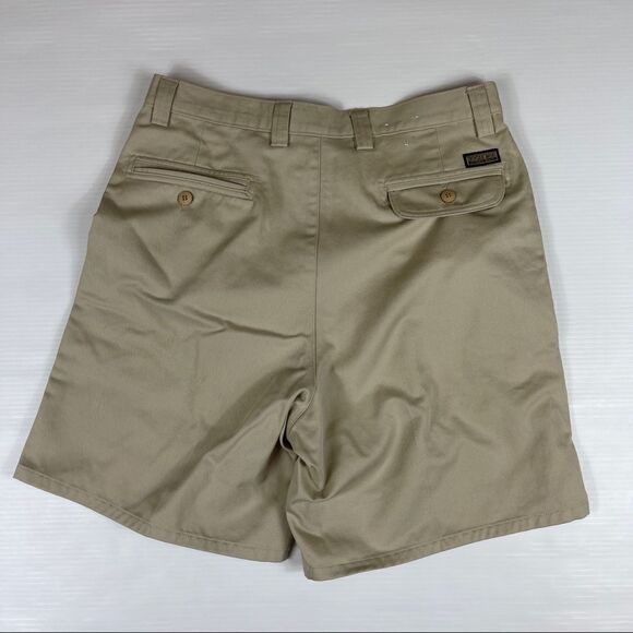 Bugle Boy Shorts Beige Tan Chino Pleated Men's 34 Cotton - Picture 2 of 9